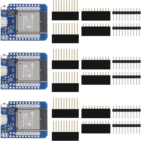 D1 Mini NodeMCU ESP32 ESP-WROOM-32 WLAN WiFi Bluetooth IoT Development Board 5V Compatible for Arduino (3pcs)...