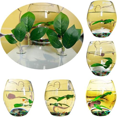 Fish Leaf Pad Fish Tank Accessories Aquarium Décor Simulating 3 pcs Adjustable Plastic Plants Betta Natural Habitat Playing Spawn Breed Rest Bed w...