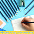 24 Pieces Round Pencils HB Graphite Pencils Wood Pencils with Eraser Cute Pencil Pack for School Drawing Sketching Wedding Office Supplies (Blue)...