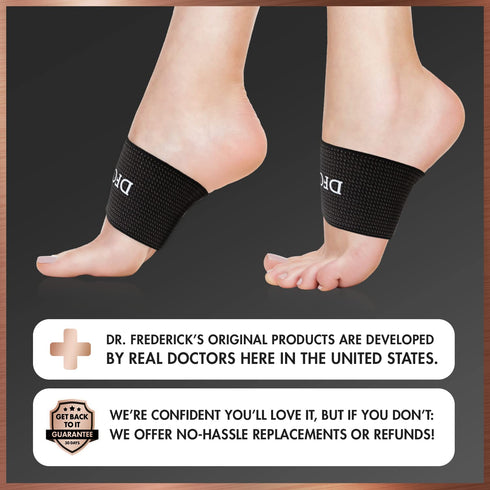 Dr. Frederick's Original Copper Infused Arch Support Sleeves - 2pcs - Arch Support Bands for Plantar Fasciitis, Flat Feet, Fallen Arches - Fast Pa...