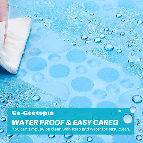 Ga-Geetopia EVA Blue Thin Shower Curtain Liner, Pebble Pattern 72x72 Inch Lightweight Plastic Bathroom Shower Showroom Inner Curtain with Rustproo...