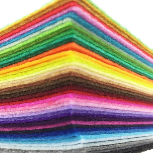 flic-flac 42pcs 12 x 12 inches (30cm*30cm) Felt Fabric Sheet Assorted Color Felt Pack DIY Craft Squares Nonwoven...
