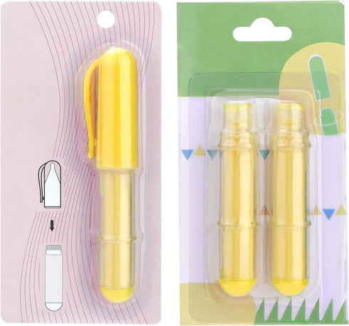 Fabric Chalk Markers, 2 Pack Refillable Chalk Pencils for Quilting and Sewing, Quilting Chalk Marker, Yellow Sewing Chalk, Sewing Notions & Access...