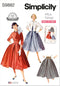 Simplicity Easy to Make Vintage 1950's Misses' Full Skirt and Fitted Jacket Sewing Pattern Packet, Design Code S9882, Sizes 6-8-10-12-14...