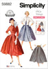 Simplicity Easy to Make Vintage 1950's Misses' Full Skirt and Fitted Jacket Sewing Pattern Packet, Design Code S9882, Sizes 16-18-20-22-24...
