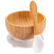 Baby Bamboo Bowls with Suction and Matching Spoon Set - 3 Piece Feeding Supplies Set for Infant, Toddlers - Detachable Silicone Suction Stay Put B...