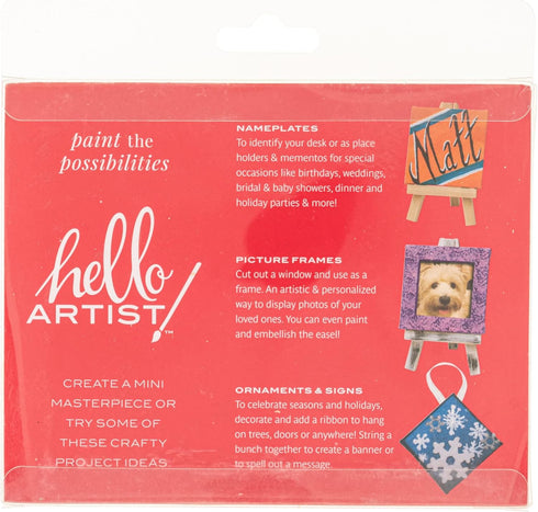 Hello, Artist! Party Pack Mini Canvas with Easel, 4 Pieces, None...
