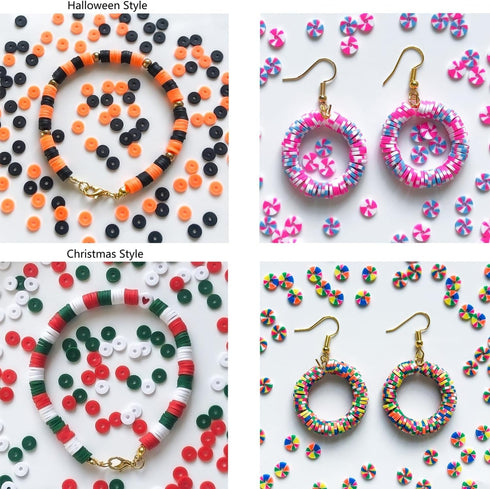 6600pcs+ Clay Bead for Bracelet Making Kit, 48 Colors Spacer Heishi Beads Flat Round Polymer Clay Beads Friendship Bracelet DIY Jewelry Making for...