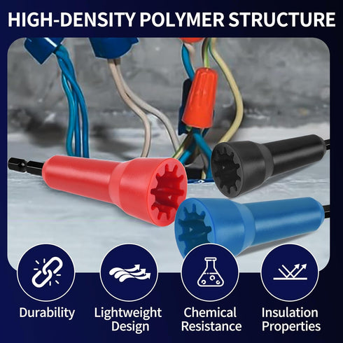 Wire Twister Tool, Twist Wire Connector Socket, Wire Connector Driver with 1/4" Chuck, Wire Nut Twister for electricians(3 Pack-black,red,blue)...