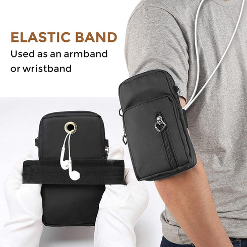 Small Crossbody Bags for Women, Black Waterproof Cell Phone Crossbody Wallet Purse Handbags Mens Gym Bags, Detachable Strap Multi Pocket Casual Ou...
