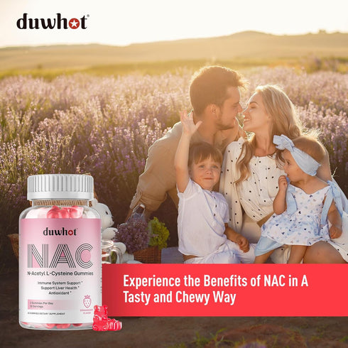 NAC Gummies 600mg, N Acetyl Cysteine Supplement NAC Chewable for Antioxidants & Immune Support, Lung & Liver Health, Natural Strawberry Flavor, 60...