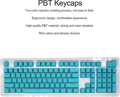 PBT Keycaps, 108 Keys P9 Mechanical Keyboard Key Caps Backlit Key Caps Character Translucent Key Caps DIY Keycaps,for 61/64/87/104/108 Key Mechani...