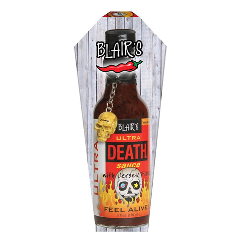 Blair's Ultra Death Sauce 5 Oz - Habanero, Jolokia, Scorpion Peppers - 900x Hotter Than a Jalapeno! - Comes with Skull Key Chain...
