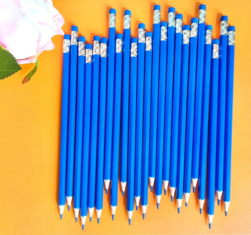25pcs Checking Pencils advertising pencil Erasable Pencils Pre-Sharpened #2 HB with Eraser including a Free sharpener (Blue)...