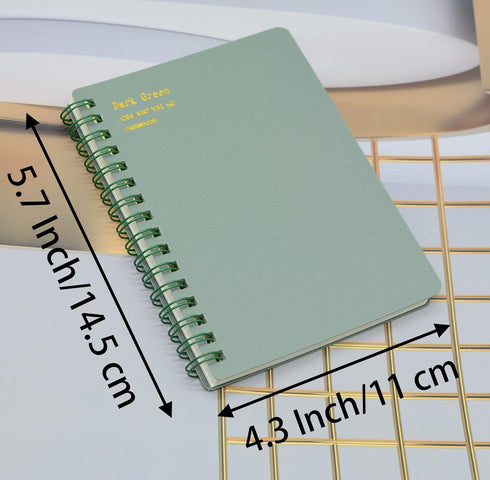 Yansanido Spiral Notebook, 8 Pcs 4 Color A6 Size Thick Plastic Hardcover 8mm Ruled Paper 80 Sheets (160 Pages) Journal for School and Office Suppl...