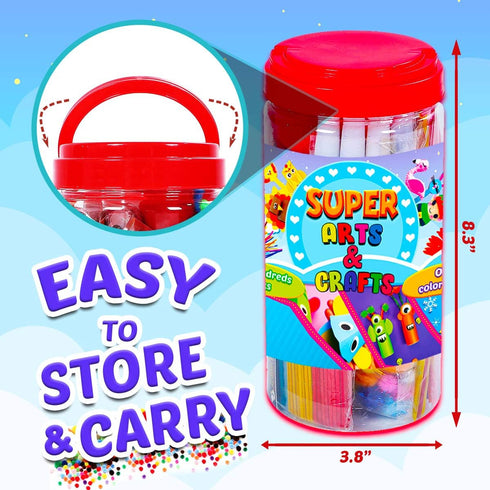 Goody King Arts and Crafts Supplies for Kids - Craft Art Supply Jar Kit for Student Age 4 5 6 7 8 9 10 Year Old Crafting Activity - Collage Arts S...