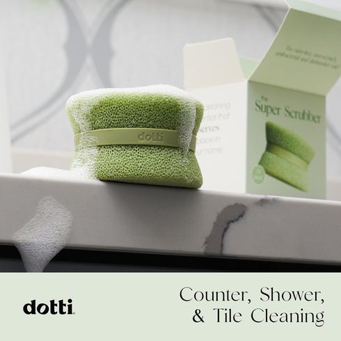 Dotti Super Scrubber Silicone Sponge - Odor-Free, Non-Scratch, Fast-Drying, and Dishwasher-Safe Dish Scrubber - Also for Showers, Tile, and Counte...
