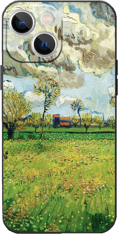 Compatable with iPhone 13 Mini Phone Case,Van Gogh Landscape Under A Stormy/Turbulent Sky Aesthetic Case,Slim Anti Drop Bumper Protective Waterpro...