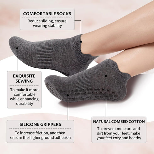 Women Yoga Socks,Non Slip Grip Pilates Socks Unthickened...