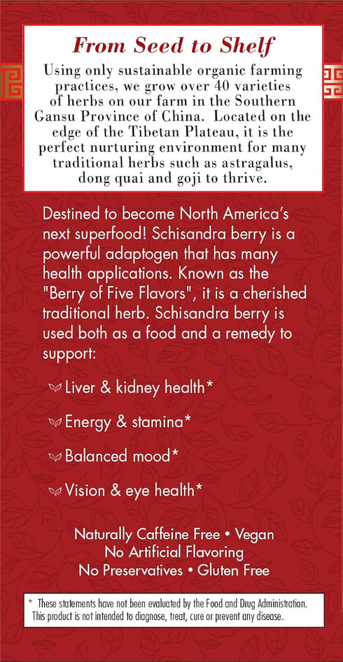 Bravo Tea Absolute Schisandra Berry Herbal Tea Caffeine Free, 20 Tea Bags...