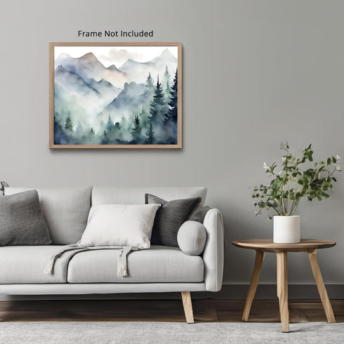 Posterizer 1 pcs- mountains and trees beautiful landscape nature 10-Landscape & Nature Art-Floral Botanical Art- Decor for Home & Office- unframed...