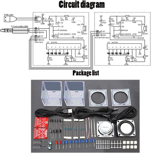 DIY Electronic 3W Speaker Making kit with Transparent Shell Mini Computer Audio Electronics Sound Amplifier Music Audio Welding Kit......