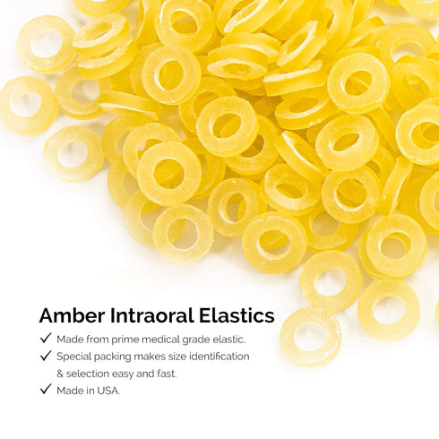 JMU Orthodontic Elastics 3/8 Heavy, 300 Pack Orthodontic Rubber Bands, Intraoral Elastic Bands Latex Dental Rubber Bands Made in USA...