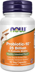 NOW Supplements, Probiotic-10™, 25 Billion, with 10 Probiotic Strains, Dairy, Soy and Gluten Free, Strain Verified, 30 Veg Capsules...