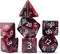 Gate Keeper Games and Dice: Aether Dice: Plague - 7pc RPG Set, Black, Red & White Swirled w/ Holographic Glitter, 7 Resin Dice for Role Playing Ga...