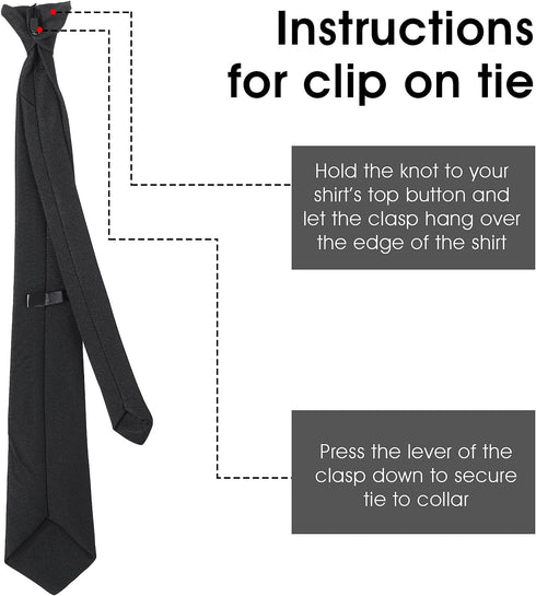 Yolev 1pcs Men's Clip On Tie Satin Solid Colour Plain Tie Solid Uniform Pre-tied Adjustable Neck Strap Tie Pure Color Necktie Mens Ties for Weddin...