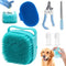 6Pcs Dog Bath Brush, Soft Silicone Pet Shampoo Massage Dispenser Grooming Shower Brush, Pet Finger Toothbrush, Nail Clippers and Nail File for Dog...