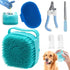 6Pcs Dog Bath Brush, Soft Silicone Pet Shampoo Massage Dispenser Grooming Shower Brush, Pet Finger Toothbrush, Nail Clippers and Nail File for Dog...