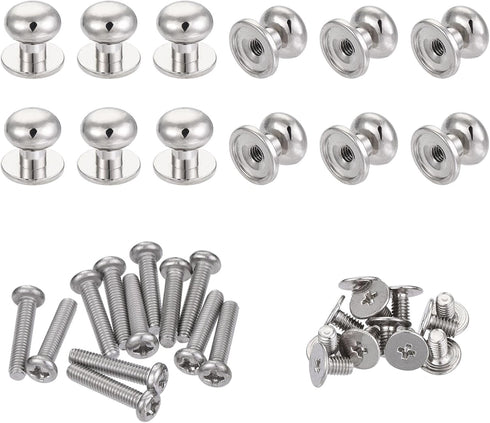 uxcell 9mm Head Dia. Round Knobs Pull Handle, 12pcs Zinc Alloy for Drawer Pulls Gift Box Cabinet Door Knobs with Screws, Silver Tone...