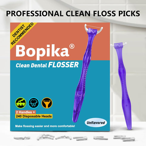 Dental Floss, Extra Strength Floss with 2 Dental Floss Handles and 240 flosser Refill Heads...