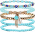 Twinfree 30Pcs Anklet Bracelets for Women Handmade Beads Anklets Bohemian Beach Beads Ankle Bracelets Set for Girls...