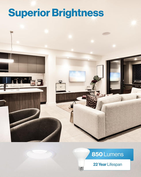 Sunco 10 Pack BR30 LED Bulbs, Indoor Flood Lights CRI93 11W Equivalent 65W 2700K Soft White 850 Lumens, E26 Base, 25000 Lifetime Hours Interior Ho...