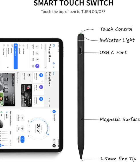Stylus Pen for iPad, Fast Charging Apple iPad Pencil with Palm Rejection, Tilt Sensitivity, Work for 2018-2022 iPad Air 3/4/5, iPad Mini 5/6, iPad...