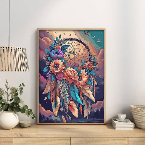 ARTMYRUI Paint by Number for Adults Canvas,DIY Dreamcatcher Paint by Number Kits on Canvas for Adults Beginner,Acrylic Oil Painting Number Kits fo...
