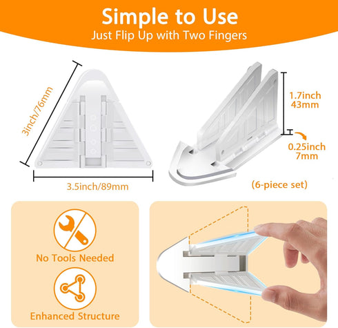 6 Pack Sliding Door Lock for Kids Safety - Child Proof Door Locks for Sliding Closet and Glass Doors - Window Locks for Children - Sliding Door Ch...