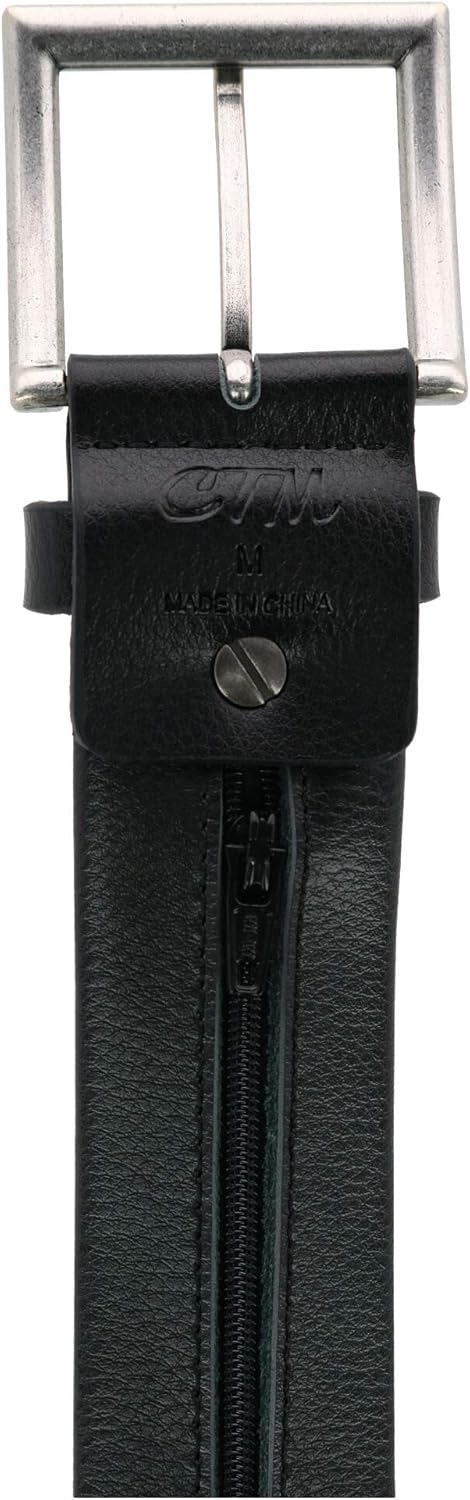 CTM® Men's Travel Money Belt with Full Length Hidden Zipper, Small, Black...