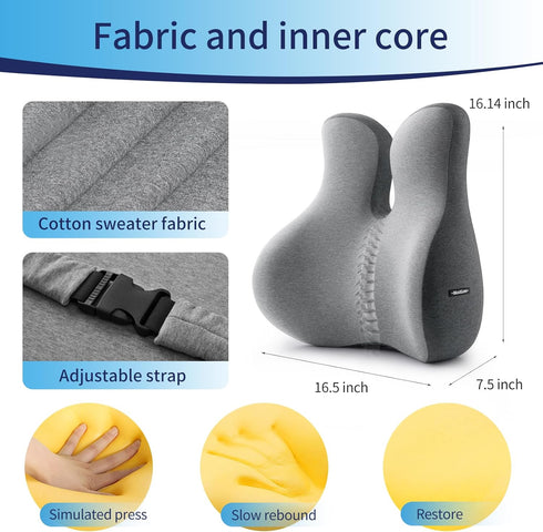 Max&Love Lumbar Support Pillow, Memory Foam Pillow Design, Ergonomic Pillow for Office Chair, Car Seat, Computer Desk and Sofa, Back Cushion for B...