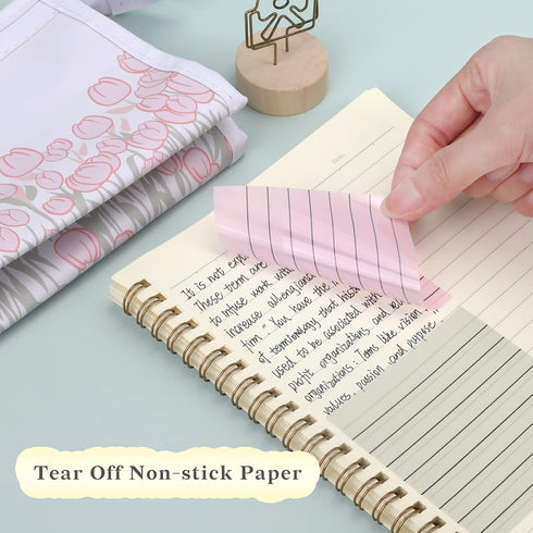 6Pads Transparent Sticky Notes with Lines, Clear Sticky Note Waterproof See Through Memo Pad, Markers Stickers Translucent Index Book Tabs for Ann...