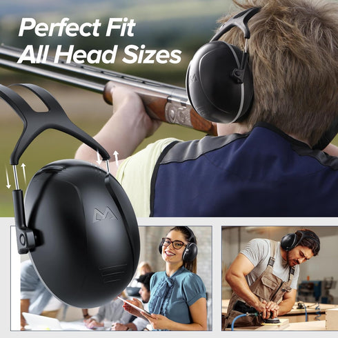 SNR 35dB Effective Noise Cancelling Ear Muffs,Ear Protection for Mowing,Adult Noise Cancelling Ear Muffs for Autism,Hearing Protection Ear Muffs f...