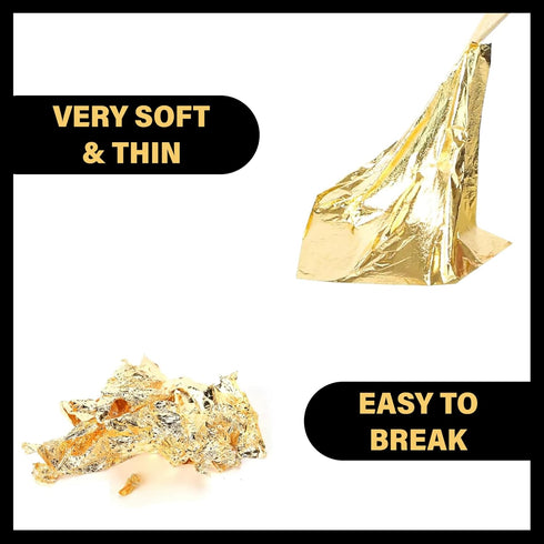 Bluebird Gold Leaf Sheets for Art - 50 Pack - Imitation Gold Foil Sheets of 5.5" x 5.5", Painting Gilding Crafts Decoration...
