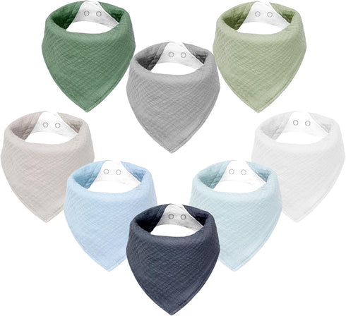 Muslin Bibs, Muslin Baby Bibs for Girls & Boy Muslin Bandana Bibs 100% Cotton Baby Bibs for Drooling and Teething...