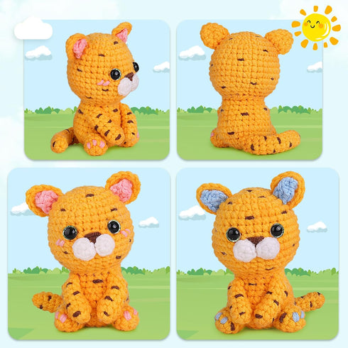 Crochet Kit for Beginners, Beginner Crochet Kit for Adults with Step-by-Step Video Tutorials, DIY Crochet Animal Kits Kids Knitting Supplies, 2 Pa...