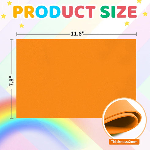 30 Pack EVA Foam Sheets, 11.8 x 7.87 Inch, 2mm Thick Foam Paper for Arts and Crafts, Perfect for Kids Art Projects and Cosplay (Orange)...