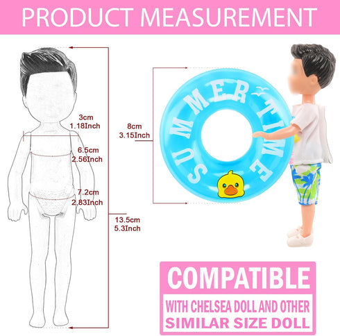 Miunana 36 PCS Boy Doll Travel Outfits for 4-6 Inch Doll Include 20 PCS Top and Pants for 5.3 Inch Boy Doll Clothes and Accessories with 14 PCS Do...
