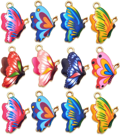 30 Pcs Mixed Color Alloy Enamel Butterfly Charms Pendant for Earrings Bracelets Necklace DIY Making Jewelry Making Accessories...