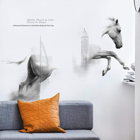 Horse Wall Decals Wall Stickers Peel and Stick Removable Decal Stick DIY Wall Art Murals Home Wall Decor for Bedroom Living Room Classroom Office ...